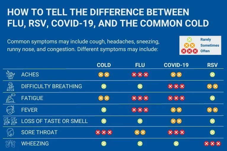 How to Tell the Difference between Flu, RSV, COVID-19, and the ...